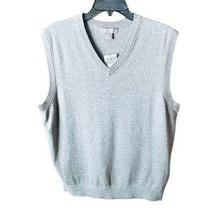 NWT Daniel Cremieux Signature Collection men’s supima cotton sweater vest L gray